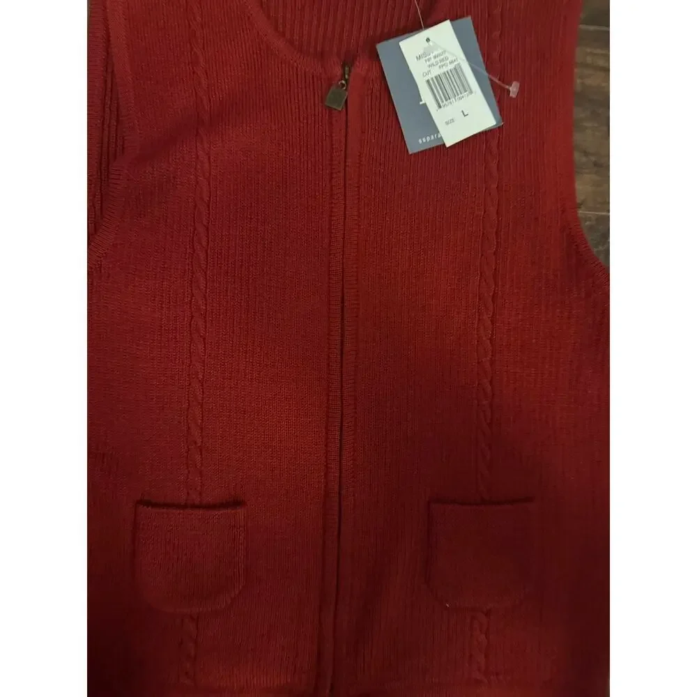 I.V.Y, Medium Red sweater vest Zip Up Sleeveless